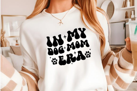 In My Dog Mom Era SVG: Wavy Text for Embroidery